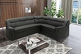 DOMO. collection Ecksofa Berlin, zeitlose Leder-Eckcouch mit Schlaffunktion und Federkern-Polsterung, Sofa in L-Form aus Kunstlederm Couch 205 x 250 x 89 cm, schwarz
