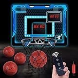 Aragallant Basketballkorb für Kinder, Wandmontage, Basketballkorb für den Innenbereich – mit elektronischer Anzeigetafel, 4 Luftballons und Luftpumpe, tragbar, Basketballspiele, Spielzeug für Jungen