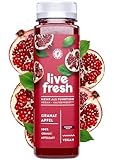 LiveFresh Kaltgepresster Granatapfelsaft | Kaltgepresst aus frischen Kernen | Keine Zusätze, kein zusätzlicher Zucker | inkl. 1,50€ Pfand (6 x 250ml)