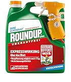 Roundup Unkrautfrei Express, 3 Liter Sprühsystem, Anwendungsfertiges Spray zur Bekämpfung von Unkräutern, Gräsern und Moos