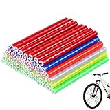 Giantree Bunte Reflektierende Fahrradspeichen, 72 stück Speichenreflektoren Fahrrad, Wiederverwendbar Reflektoren Fahrrad Zubehör 360° Sichtbarkeitsreflektoren für den Einsatz bei Nacht