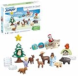 PLAYMOBIL JUNIOR 70297 Adventskalender Schneeweihnacht, mit 24 spannenden Türchen, nachhaltiges Spielzeug aus pflanzenbasierten Kunststoffen, für Kinder ab 1 Jahr
