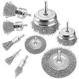 Drahtbürste Set 9-teilig für Bohrmaschine Stahldraht, Akkuschrauber mit 1/4-Zoll-Schaftbürste - Drahtbürstenrad, Topfbürste und Rohrbürsten-Set zum Reinigen von Rost, Entfernen von Farbe und Holz