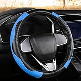 XNIVUIS Lenkradabdeckung, Lenkradbezug Auto, Mikrofaser Leder Auto Lenkradbezug, Lenkradschutz in Universal Größe 37-38 cm, Anti Rutsch, Steering Lenkradschoner für Auto Zubehör (Blau)