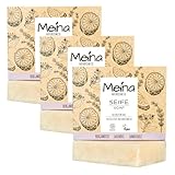Meina Naturkosmetik - Bio Sandelholz Seife, Naturseife für trockene Haut mit Lavendel ohne Palmöl, Zertifiziert, Vegan, Nachhaltig, Handgemacht, Wie ein festes Duschgel - 3 x 100g