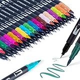 APOGO Mandala Stifte Malstifte für Erwachsene: 36 Faserstifte Bullet Journal Stifte für Kalender Familienplaner 2024 Manga, Dual Brush Pen Set Pinsel Filzstifte Feinlinerstifte Handlettering Stifte