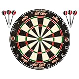 Ruthless Hot Shot Dartscheibe | Endurance Runddraht Sisal Dartscheibe inkl. 2 Sets Steeldarts (DB073)