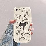 Katze Welle Silikon Weich Hülle Kompatibel mit iPhone 6 Plus/iPhone 6s Plus Weiß