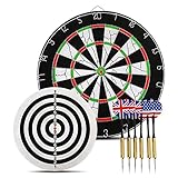 AllRight 6 Series Dartscheibe Steeldart Dartboard Steeldartscheibe mit 6er Dartpfeile Metallspitze, Dart Scheibe Durchmesser 44,5 cm