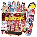 Magicat Finger Skateboard Set 2024, Fingerskateboard Set 12 Fingerboards, Mitgebsel Kindergeburtstag, Mini Skateboard für die Finger, Kinder, Jungs