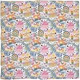 Bio-Bio Dinkelkissen 40x40cm 4-Kammer XXL Bio Füllung & Bio Stoff Flower-Power - Wärmekissen Körnerkissen