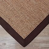 Moderner Teppich aus Jutefaser, rutschfest, waschbar, für Wohnzimmer, Schlafzimmer und Sofa, brauner Sisal-Teppich, 71,1 x 109,2 cm