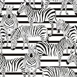 VaryFloral Möbelfolie Selbstklebend Zebra Tapete Selbstklebend 44.5cmx400cm Klebefolie Möbel Dschungeltier Verdickt Fototapete Streifen Schwarz Weiß Wasserdicht Folie für Tisch Arbeitsplatte Küche
