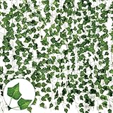 MmotZsb 5 Stück Künstlicher Efeu Girlande, Künstliche Girlande Pflanze 2.4m Hängend, Dekorative Efeuranken Für Wand, Fake Efeu Als Lichterkette, Kunst Efeus Für Innen- Und Außenbereich