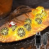Marokkanische Lichterkette Stecker,7 Meter 20 LED Lichterkette Innen,Marokkanische Lichterkette Strom,Lichterkette Kugeln Bälle für Innen und Außen,Hochzeitsfeier, Geburtstag, Weihnachten Deko