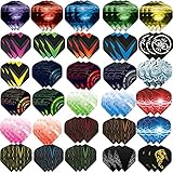 Ohaoduo 90 Stück Dart Flights,Zubehör für Darts,Standard Dartpfeile Flights Klassische Dartflys für Steel und Soft Dartpfeile,Standartform Dart Flight weiß schwarz pink rot lila Rose blau Grun