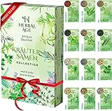 HERBAL AGE Kräutersamen Set, 12 Sorten von Kräutergarten Samen, 8700 Kräuter Saatgut, Kressesamen, Basilikum, Schnittlauch, Petersilie, Garten, Balkon und Küchenkräuter Pflanzen Geschenk Samen Set