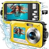 Unterwasserkamera, UHD 4K 56MP wasserdichte Kamera mit 18-fachem Zoom-Selfie und 32GB-Karte