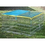 Kerbl 82823 Freigehege mit Ausbruchsperre 115 x 115 x 65 cm, mit Schutznetz