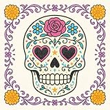 HOMETITUTE Bodenfliesen, 30,5 x 30,5 cm, bunt, mit Totenkopf-Motiv, zum Abziehen und Aufkleben, entfernbar, selbstklebend, Vinyl-Bodenbelag, Aufkleber für Küche, Badezimmer, Wohnzimmer