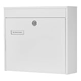 Burg-Wächter Zaun-Briefkasten ohne Zeitungsfach mit Namensschild, Verzinkter Stahl, Einwurf-Format DIN C4, Inkl. 2 Schlüssel, POTSDAM 878 W, Weiß (ähnlich RAL 9016)
