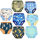 MooMoo Baby 6 Packungen Töpfchentraining-Unterwäsche, saugfähige Fahrzeug-Trainingshosen für Kleinkinder, Jungen, Urinierhosen, 2T-9T, Blau (8 Stück), 5 Jahre