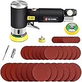 SIFANG Mini Poliermaschine Druckluft Exzenterschleifer 25/50/75mm Exzenter Schleifer druckluft werkzeug Mit 45tlg Mix Grit Schleifpapier, druckluftschleifer Für Auto Polieren