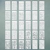 30 Stk. Buchstaben Schablonen, Buchstabenzahl Zahlenschablonen, Journalschablone, Alphabet Schablonen zum Malen Skizzieren, für Scrapbooking, Zeichnen, Holzverbrennung, Zeichnungen Schablonen