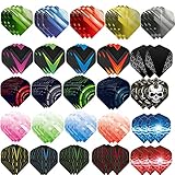75 Stück Dart Flights,Zubehör für Darts,Standard Dartpfeile Flights Klassische Dartflys für Steel und Soft Dartpfeile,Standartform Dart Flight weiß schwarz pink rot lila Rose blau Grun(xuancai)