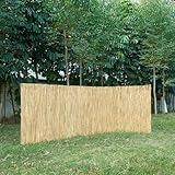 casa.pro Schilfrohrmatte Abbateggio 100 x 600 cm Sichtschutz Balkon Schilfzaun Garten Schilfmatte Balkonverkleidung Gartenzaun