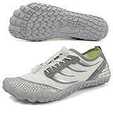 Barfußschuhe Herren Wasserschuhe Damen Barfußschuhe Damen Wasserschuhe Herren Aquaschuhe Strandschuhe Schnell Trocknen Surfschuhe Schwimmschuhe für Beach Pool Surfen Yoga(Grau Weiße 39EU)