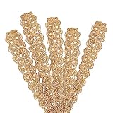 PandaHall 21 Yards Gimp Zopfborte Zum Nähen Goldene Geflochtene Kordel Polyester Spitzenband Gewebter Stoffbesatz Spitzenbesatz Polsterbesatz Für Kostüme Heimwerker Basteln Nähen Schmuckherstellung