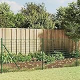 Somanki Maschendrahtzaun mit Bodenhülsen Grün 0,8x10 m, Volierendraht, Wühlmausgitter, Kaninchenzaun, Drahtzaun, Drahtgeflecht, Kaninchendraht, Geflügelzaun - 154096