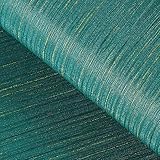 FunStick Selbstklebende Tapete Grün mit Gold Tapete Selbstklebend Petrol 40 x 200cm Strukturtapete Türkis Leinen Klebefolie Möbel Vintage Möbelfolie Selbstklebend Folie für Möbel Abwaschbare Petrol