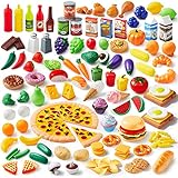 JOYIN 135 Stück Küchenspielzeug Set, kinderküche zubehör Schneiden Obst Gemüse Lebensmittel Küche Kinder Kleinkinder Pädagogisches Lernen Spielzeug, Rollenspiele, Geschenk