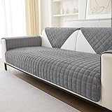 Weiche Flanell Sofa überzug Waschbar - Neue Sitzkissenbezüge, rutschfeste Sofabezug 1 2 3 Sitzer Couch überzug für Sektionssofa, Sofaüberwürfe L Form Möbelschutz (Grau, 70x70cm)