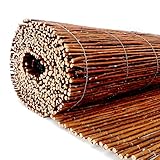 BOGATECO Weidenmatte Sichtschutz Zaun aus Holz | 140 cm Hoch & 500 cm Lang | Perfekt für den Garten, Balkon und Terrasse
