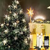 Lichterkette Kerzen Weihnachtsbaum, 30 LED Weihnachtsbaum Lichterkette，Kerzen Lichterketten mit Clip, 30 Lichter, Beleuchtete Länge 12M, Christbaumkerzen Warmweiß für Innen Außen Weihnachts Deko