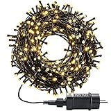 MOLVCE LED Lichterkette außen und innen Warmweiß Weihnachtsbeleuchtung Lichterkette mit 8 Leuchtmodi + Timer + Memory-Funktion, Wasserdicht für Weihnachtsbaum, Party, Hochzeit, Balkon, 20m, 200LEDs