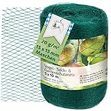 TTL Garden 5x10m Vogelschutznetz Gartennetz Teichnetz grün 20g/m² - 15x15mm feinmaschig 3-Fach gewebtes HDPE Obst & Obstbaum Netz Gemüse Schutznetz Vogelabwehr Netz, reißfest dehnbar robust