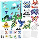 Homgaty 10mm Bügelperlen Groß Set, 1000 Stück XL Steckperlen mit Steckplatte, 10 Tiere Muster und Bügelpapier, Kreatives Perlenset zum Basteln Handwerk für Kinder ab 3 Jahren