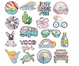 18er Pack Patches Zum aufbügeln Bügelbilder für Textilien Aufkleber für Stoff Aufbügelbilder Erwachsene DIY-Zubehör für Kinder Beliebige Kombination dekorativer Aufkleber für alle Stoffarten