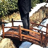 Gartenbrücke für Hof, Teich, Bachlauf, 299 kg Kapazität, dekorativer Bogen-Fußbrücke für unebenen Gehweg, gebeizte Oberfläche