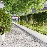 Rasenkanten 10 STK. Weiß 25x103 cm Kaltgewalzter Stahl, Xichuzi Beetumrandungen, Beeteinfassung, Grabumrandung, Zaun Garten, Beetzaun, Beetabgrenzung - 860167