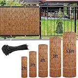 Natürliche Sichtschutzzaun-Rolle – Bambus-Sichtschutz für Terrasse und Hinterhof, dekorativer Zaun, 1 x 1,8 m (2, 3, 4, 5, 1,8 m Optionen) – Braun
