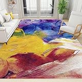 Bunter Graffiti-Kunst-Teppich, 120 x 180 cm, weich, waschbar, Bodenteppich für Wohnzimmer, Schlafzimmer, lebendige Farben und Plüsch-Textur