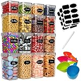 Vorratsdosen Set 16 Stück, Aufbewahrungsbox Küche mit Deckel, Kitchen Organizer, Vorratsdosen Luftdicht, Schüttdosen Set Müslidosen für Mehl Nudeln (2L 1.6L 1.4L 0.8L)