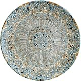 6x Bonna Luca Mosaic Gourmet Teller rund 19 cm flach 2,1 cm tief Blau Grau gesprenkelt Porzellan S-MT-LUCMZGRM19DZ Frühstücksteller Kuchenteller Brotteller Geschirr