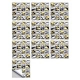 IHEHUA Wandaufkleber, 1 Set, 10 Stück, 3D-Aufkleber, Fliesen, Selbstdekoration, Badezimmer, Küche, selbstklebend, Heimdekoration Spiegel Folie Kleben Wand (F, One Size)