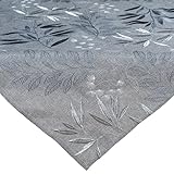 Tischdecke Mitteldecke grau Silber Stickerei Blätter Verschiedene Größen (110 x 110 cm)
